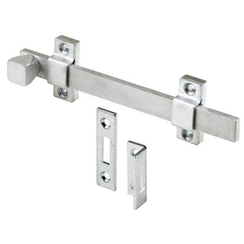 Surface Bolt, 8in, Stl, Brushed Chrm , Hd Constrt 1-Set