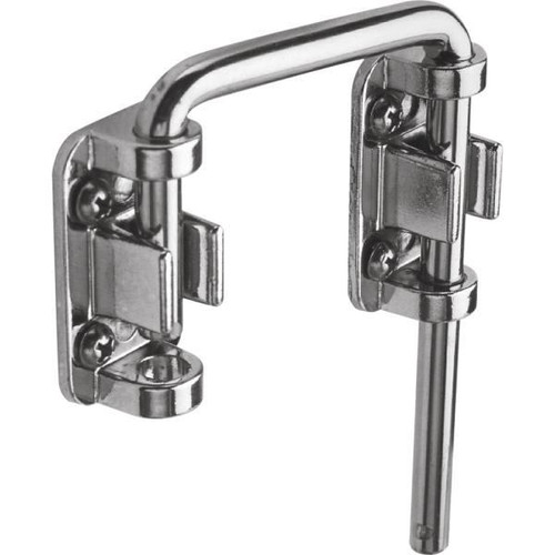 Defender Sec Sliding Dr Loop Lk 2-1/8in Hardened Stl Bar W/Base Chrm