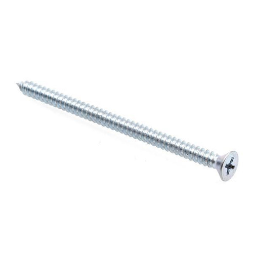 Sheet Metal Screws, Flat Hd, #10 X 3in, Zc Steel, Package Of 25