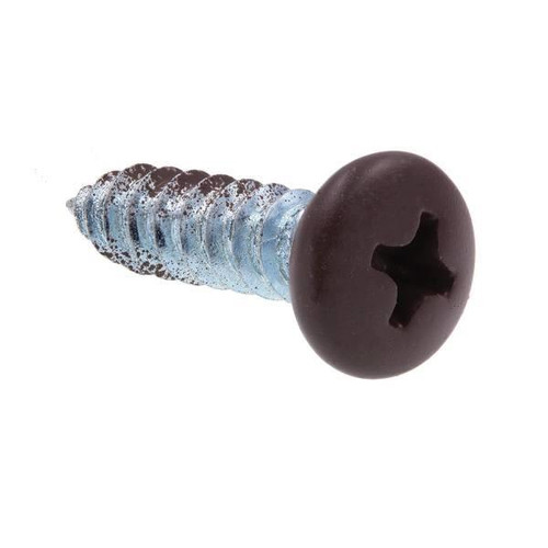 Sheet Metal Screws, #10 X 3/4in, Zc Steel W/ Brown Hd, Package Of 25