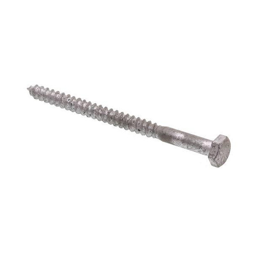 Hex Lag Screws, 1/4in X 3-1/2in, A307 Galv Steel, Package Of 100