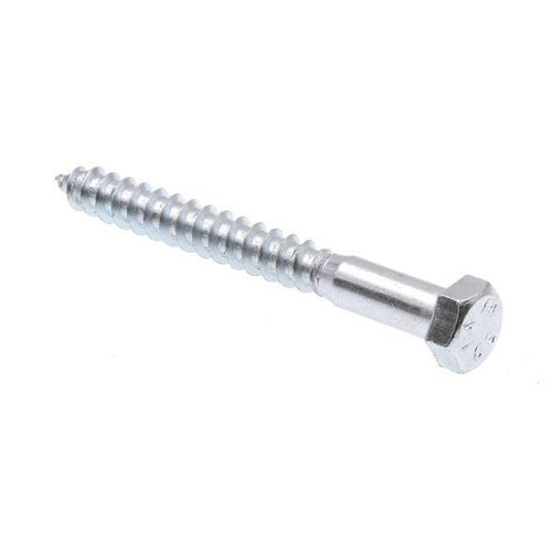 Hex Lag Screws, 3/8in X 3-1/2in, A307 Zc Steel, Package Of 50