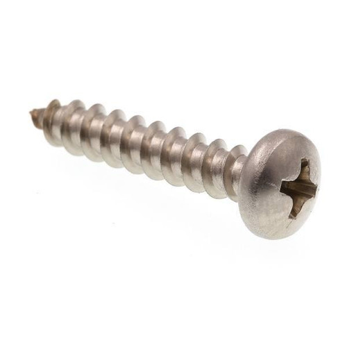 Sheet Metal Screws, #10 X 1in, Gr 18-8 Ss, Package Of 25