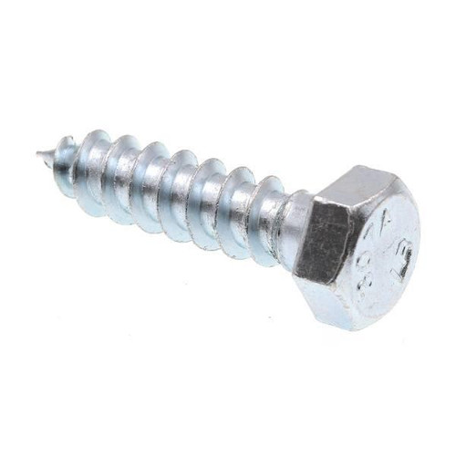 Hex Lag Screws, 3/8in X 1-1/2in, A307 Zc Steel, Package Of 100