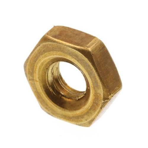 Machine Screw Hex Nuts, #12-24, Brass, Package Of 50