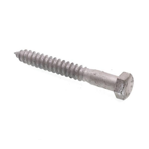 Hex Lag Screws, 5/8in X 5in, A307 Galv Steel, Package Of 10
