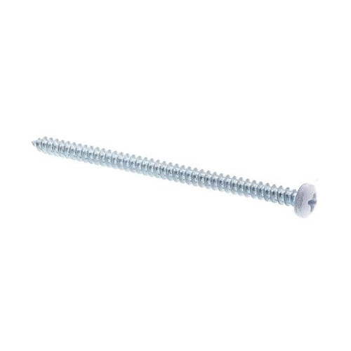 Sheet Metal Screws, #8 X 3in, Zc Steel W/ White Hd, Package Of 25