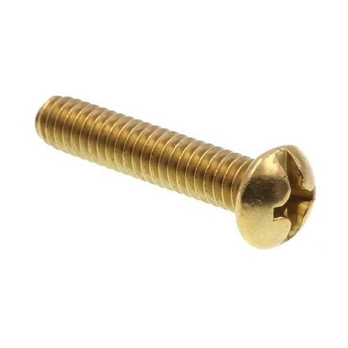 Machine Screws, Rd Hd, Phil/Slot Comb Dr, Brass, Package Of 50