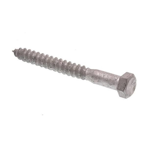 Hex Lag Screws, 3/8in X 3-1/2in, A307 Galv Steel, Package Of 25