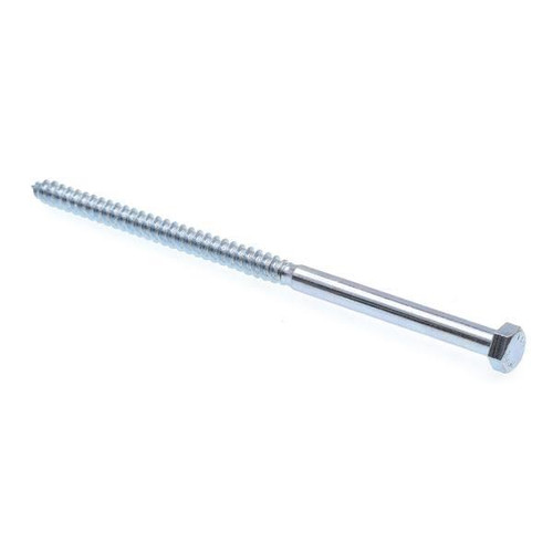 Hex Lag Screws, 3/8in X 8in, A307 Zc Steel, Package Of 10