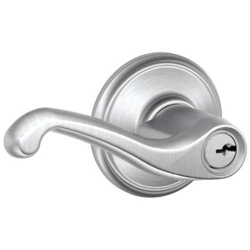 Schlage Residential F Series Entrance Flair Lever (Satin Chrome)