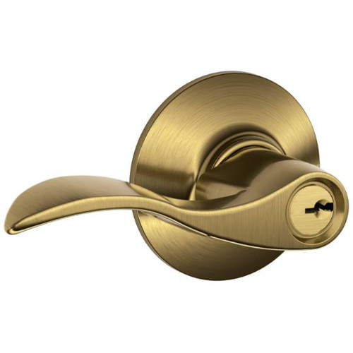 Schlage Residential F Ser Ent No Hand Satin Brass Clear Finish Accent Lever