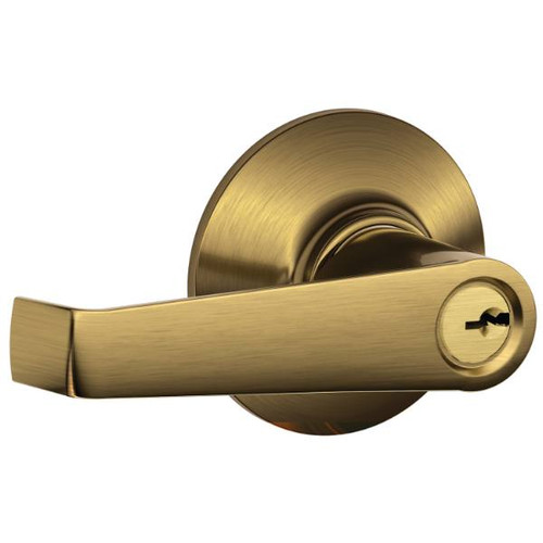 Schlage Residential F Ser Ent No Hand Satin Brass Satin Clear Finish Elan Lever