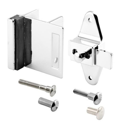Sentry Door Latch Set, 1-1/4 In., Pilaster, Zamak, Chrome, Inswing, Square Kit