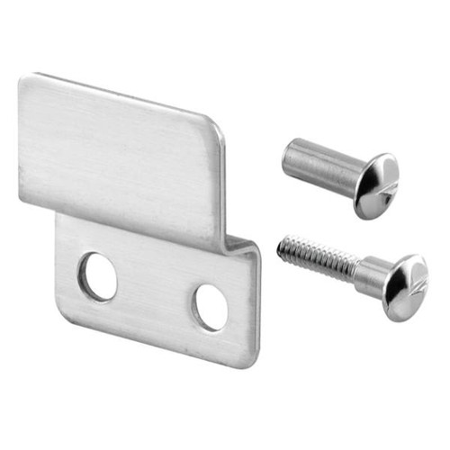 Sentry Slide Lock Keeper, 7/8 In. Hole Centers, Stamped Stainless Steel, Satin