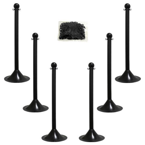 Mr. Chain Black Light Duty Stanchion And Chain Kit