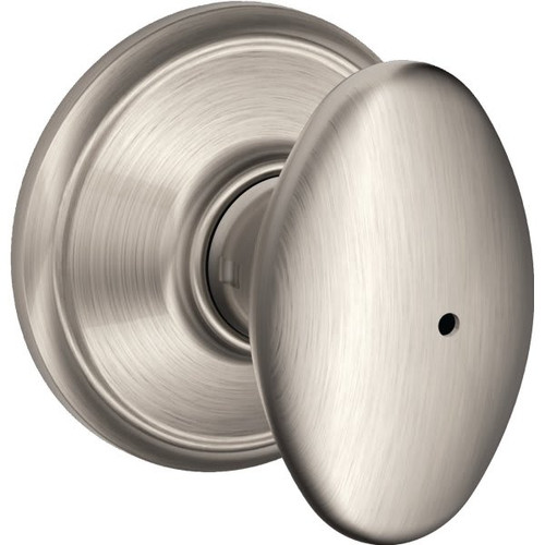 Schlage Siena F Series Knob, Privacy, Grade Aaa, Die Cast Zinc, Satin Nickel