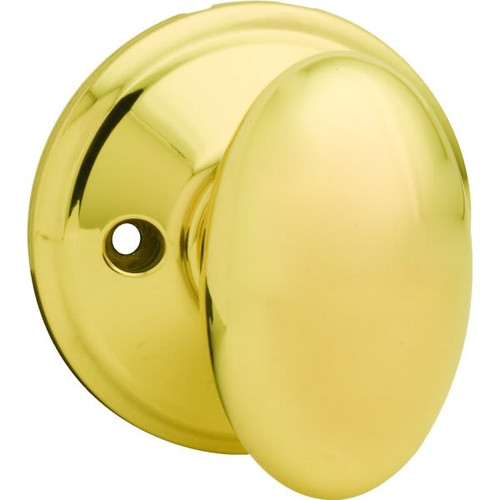 Schlage Siena F Series Knob, Non-Turning, Grade Aaa, Die Cast Zinc, Bright Brass