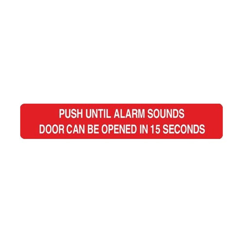 Detex Sign Push Until Alarm Sound Exit Door (Red)