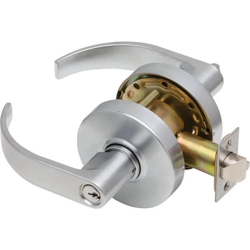 Dexter C1000 Cylindrical Entrance Lock Curved Lever 6-Pin Keyway Satin Chrome