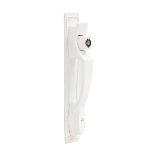 Larson White Push Button Heavy-Duty Latch With Key