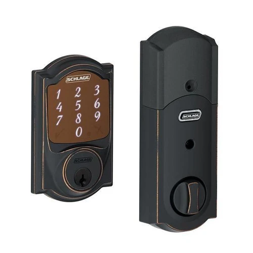 Schlage Residential Smart Keypad Deadbolt Camelot Escutcheon Satin Bronze Finish