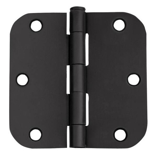 Dhi 6-Hole 3 1/2 X 3 1/2, 5/8 Radius Door Hinge, Matte Black, Package Of 3