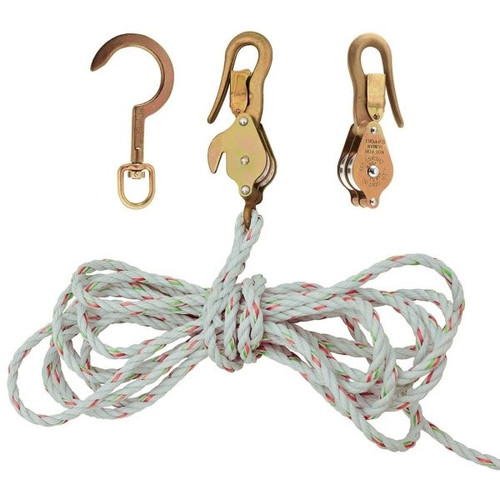 Klein Tools Galvanized Steel/Aluminum Block And Tackle 300" W/Guarded Snap/Hook