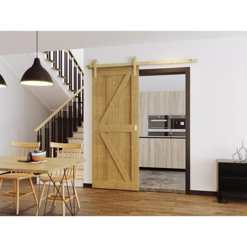Delaney Hardware Barn Door 1000 Series 6 Ft Satin Brass, Standard