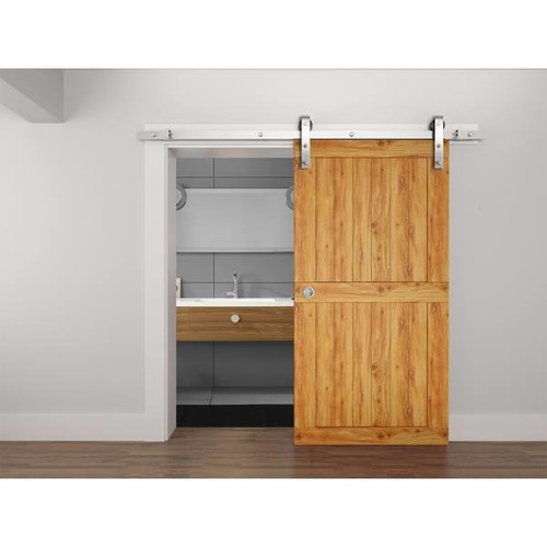 Delaney Hardware Barn Door 1000 Series 6ft Brushed Steel, Standard