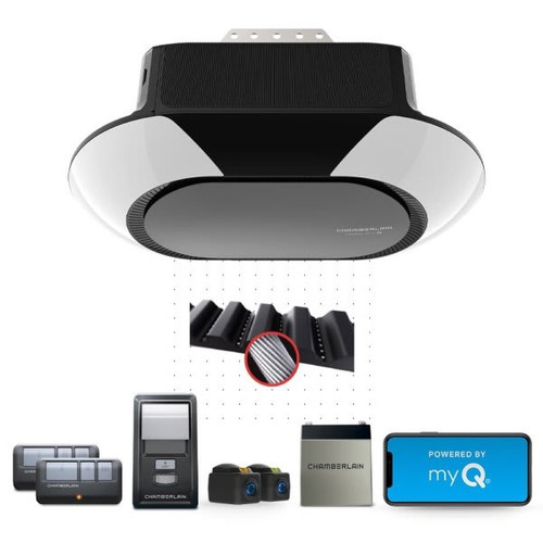 Chamberlain LED 2000 Smart Garage Door Opener With Battery Backup, B6713t/C