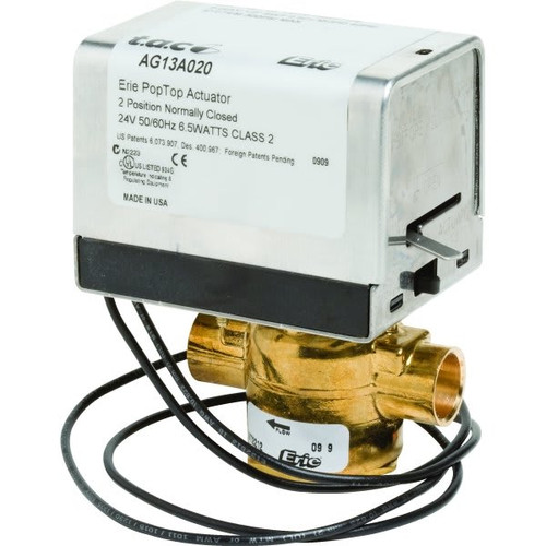 Erie 2-Way Sweat Zone Valve With 1/2" Npt Connection 24 Volt Normally Closed