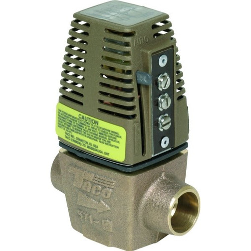 Taco 24 Volt Hydronic Zone Valve 1/2" Sweat Connections Manual Opening Lever