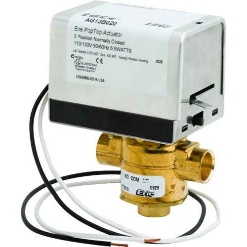 Erie 3-Way Sweat Zone Valve 110/120 Volt Normally Closed