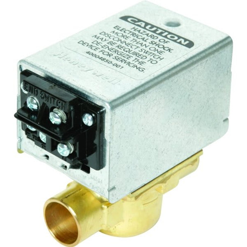 Honeywell Hydronic Zone Valve, 24 Volt, 3/4" Sweat Connections Manual Lever