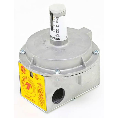 Aj Antunes Air Differential, Vacuum, Pressure Switch, Blue Spring, 0.07-1.7" Wc