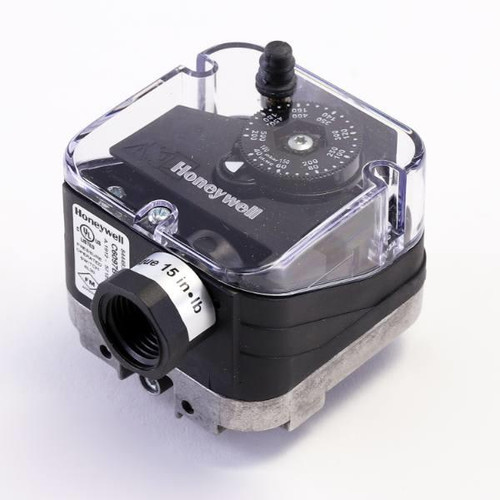 Honeywell Gas Pressure Switch, Break On Rise, Manual Reset, 1/4 Npt, 40-200" Wc