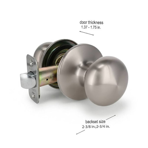 Shield Security Flat Ball Keyless Passage Door Knob In Satin Nickel 6-Pack