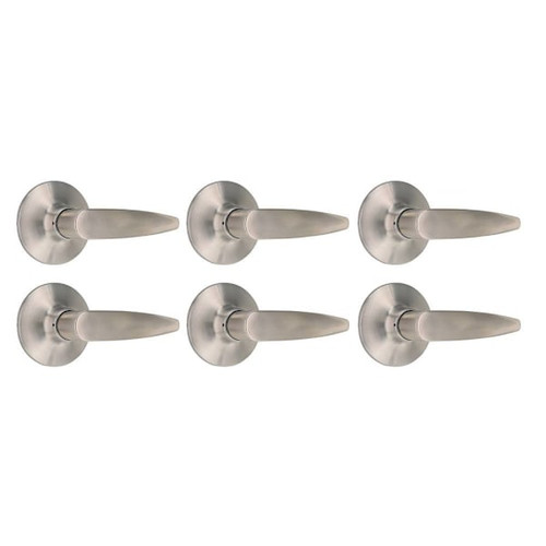 Shield Security Straight Keyless Passage Door Lever In Stainless Steel 6-Pack
