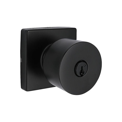 Shield Security Round Square Rose Kw1 Keyed Entry Door Knob In Matte Black