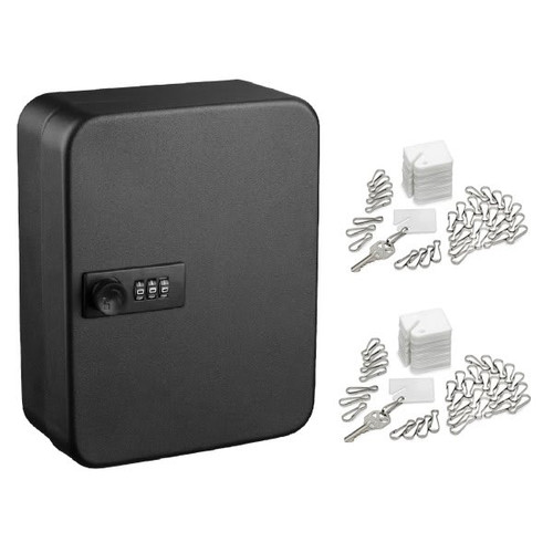 Adir Office 48-Key Steel Secure Key Cabinet W/Comb Lock Black W/100 Key Tag