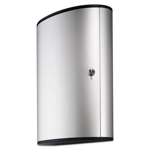 Durable Locking Key Cabinet 72-Key Brushed Aluminum 11.75 X 4.63 X 15.75