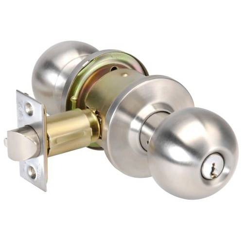 Accentra Entrance Function Cylindrical Knob Lockset Grade 2 Stainless Steel