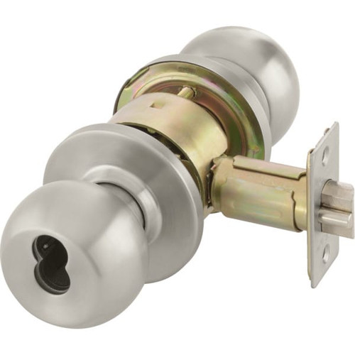 Accentra Entrance Function Cylindrical Knob Lockset Grade 2 Satin Stainless