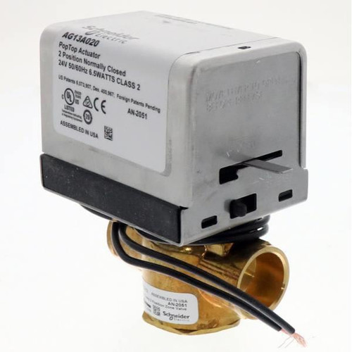 Schneider 2 Way 3/4" Sweat 3.5 Cv 24vac Spring Return 2 Position Valve