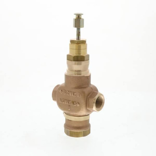 Honeywell Valve Globe 2 Way 1/2" Npt 0.73 Cv Red Brass Body Stem Down To Close