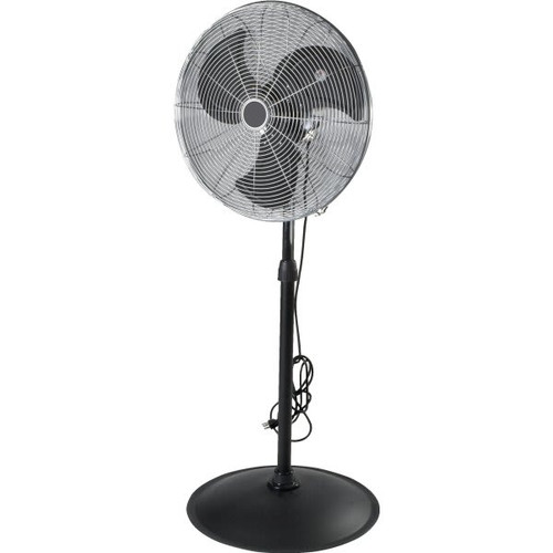20" High Velocity Oscillating Pedestal Fan, 3-Speed, Chrome, Black Blades