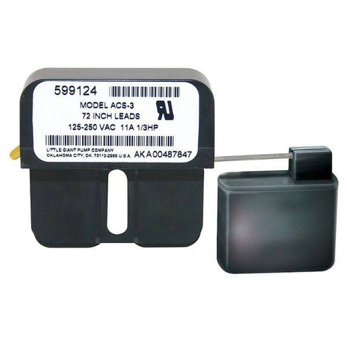 Little Giantacs-3 In Pan Overflow Detection Switch, 125-250v Ac/Dc, 72"Lead