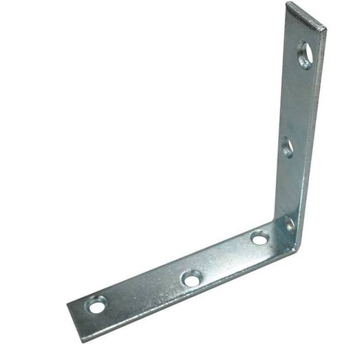 Steel L-Angle Corner Bracket, 5", Zinc Plated, Package Of 2
