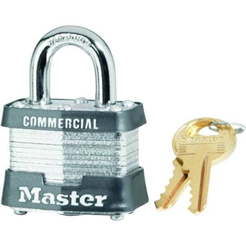 Master Lock #3 1-9/16 In Laminated Steel Padlock, Keyed Alike With Keyway
